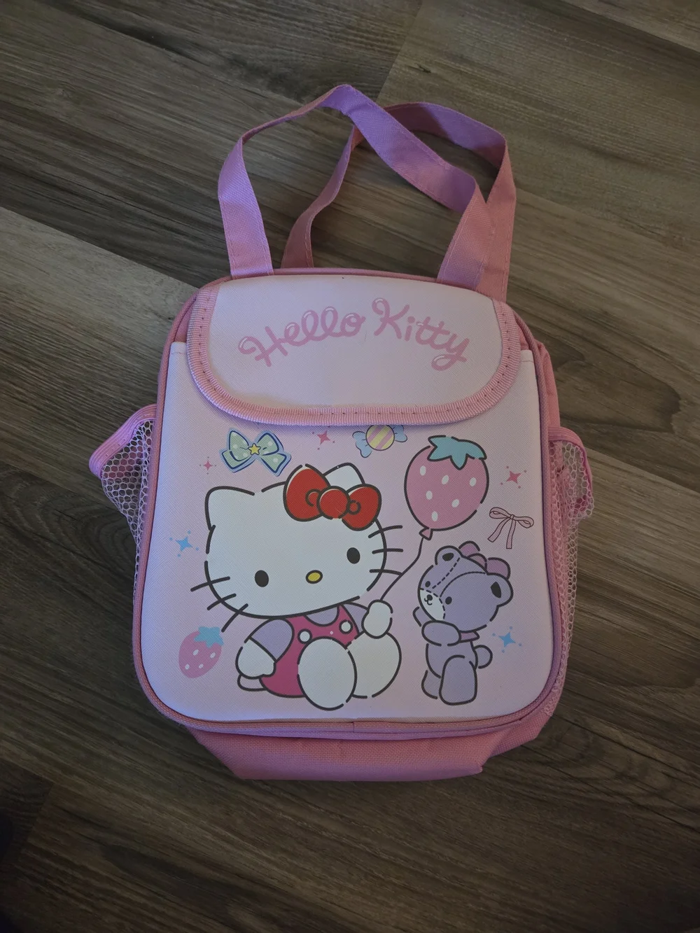 Hello Kitty Pink and Red Kids Tote Lunch Bag with Cute Character Print